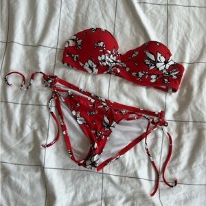 Abercrombie Push-Up Red Floral Bikini